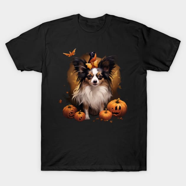 Halloween Papillon Puppy T-Shirt by NatashaCuteShop